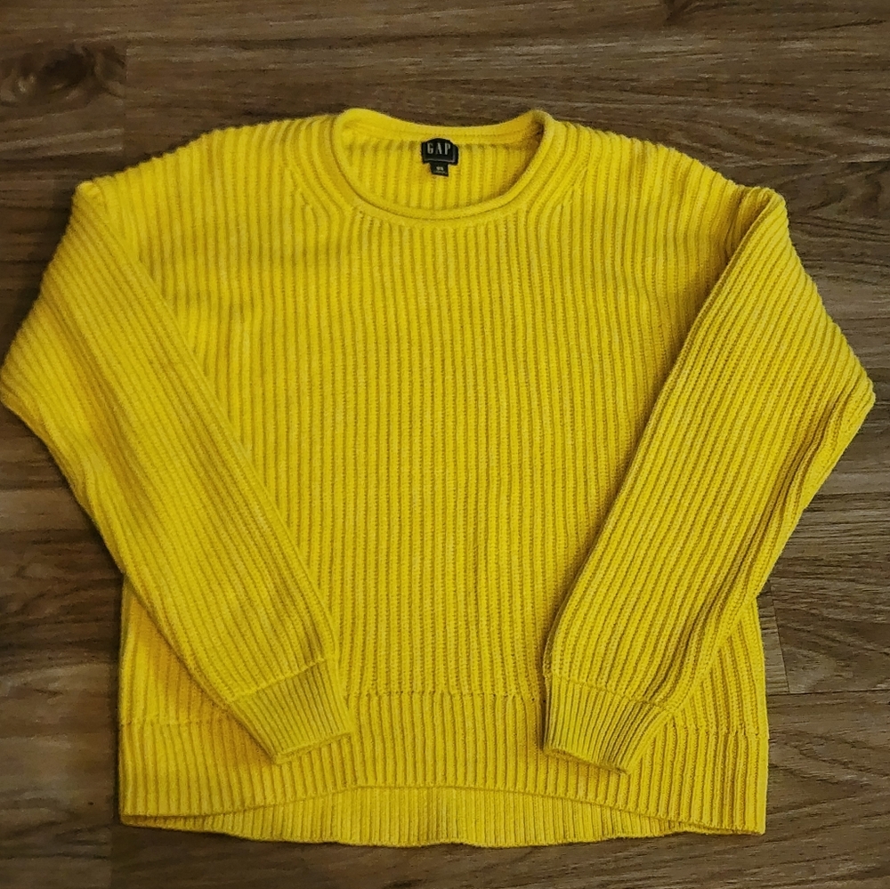 GAP Women's Yellow Mustard XS Crew Neck Sweater